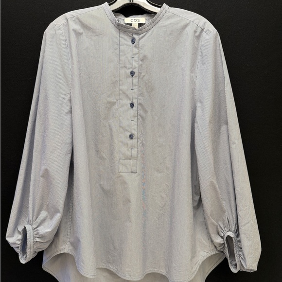 COS Blue/white Stripe Shirt - Picture 8 of 11
